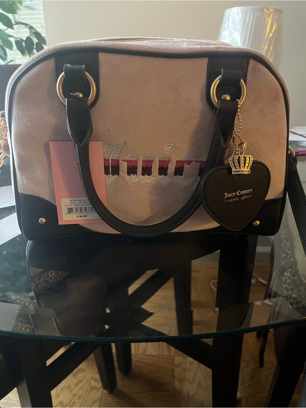 Juicy Couture Black and Cream Shoulder Bag